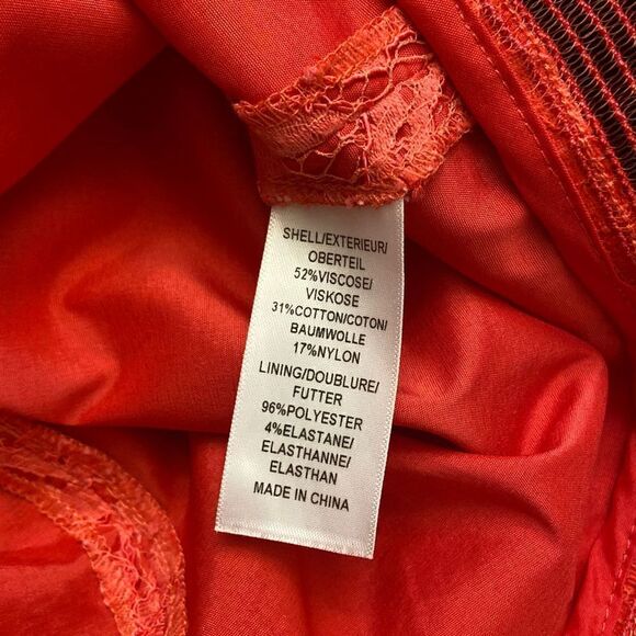 Adrianna Papell Coral Pink Sleeveless Floral Lace Dress Size 6 - Picture 4 of 4